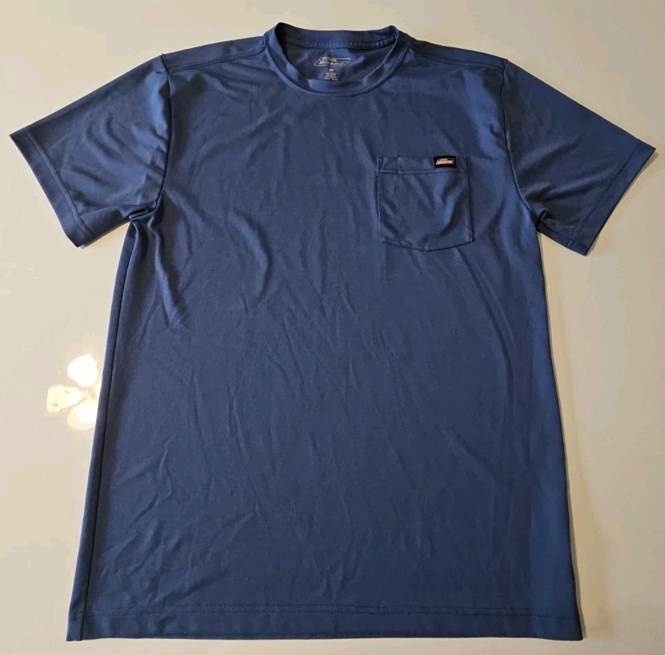 Genuine Dickies Men’s Performance Pocket T-Shirt Blue Size Medium M Short Sleeve