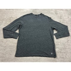 Cremieux T-Shirt Mens L Grey Heathered Long Sleeve Crew Neck Cotton Stretch Logo