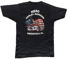 Vintage 1986 Harley Davidson American Legend 3D Emblem T-Shirt Sz M/L Eagle Flag