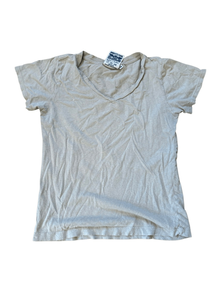 Jungmaven tan Vneck Tshirt XS organic cotton and hemp