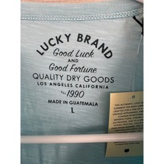 Lucky Brand Graphic T-Shirt Mens Large Light Blue Beethoven This Is My Fifth NEW