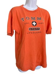 Vintage Y2k Tommy Hilfiger Tommy Lifeguard Beach 90s Summer Orange T Shirt