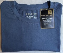 GoldToe Mens Mobility FX Stretch Short Sleeve Cotton T Shirt TEE Rare Size M NWT