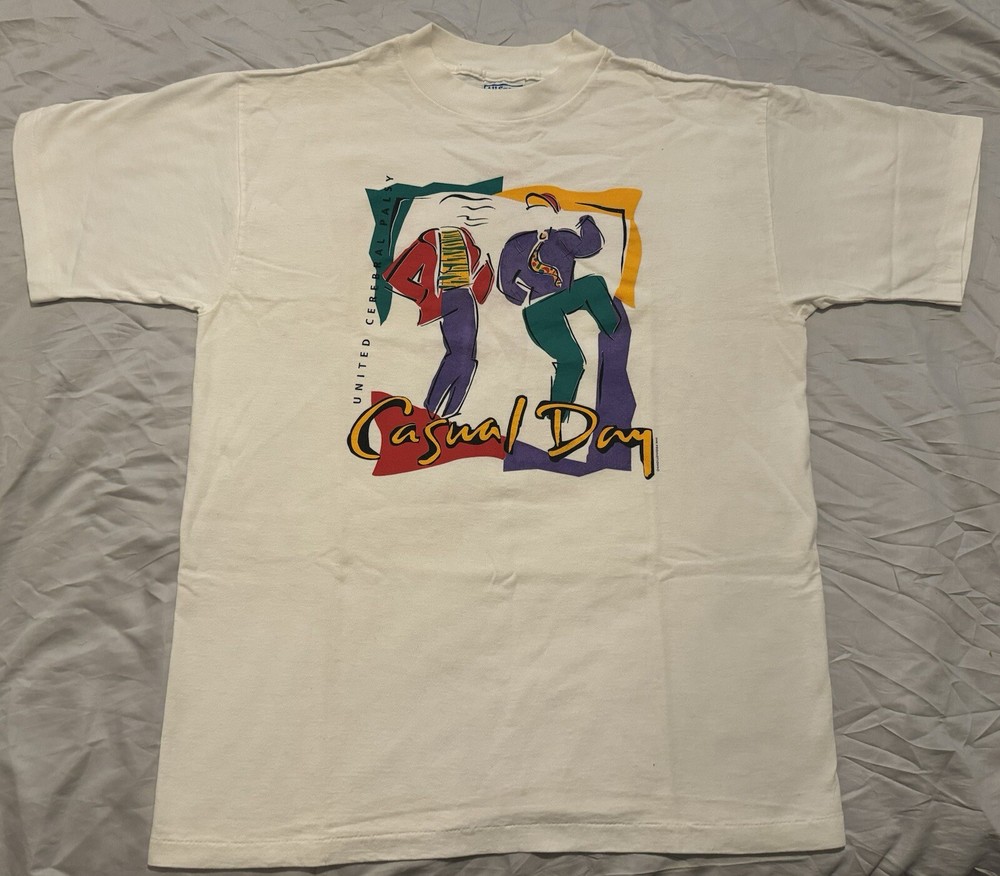 Vintage 90s United Cerebral Palsy “Casual Day” L T-Shirt Single Stitch All Sport
