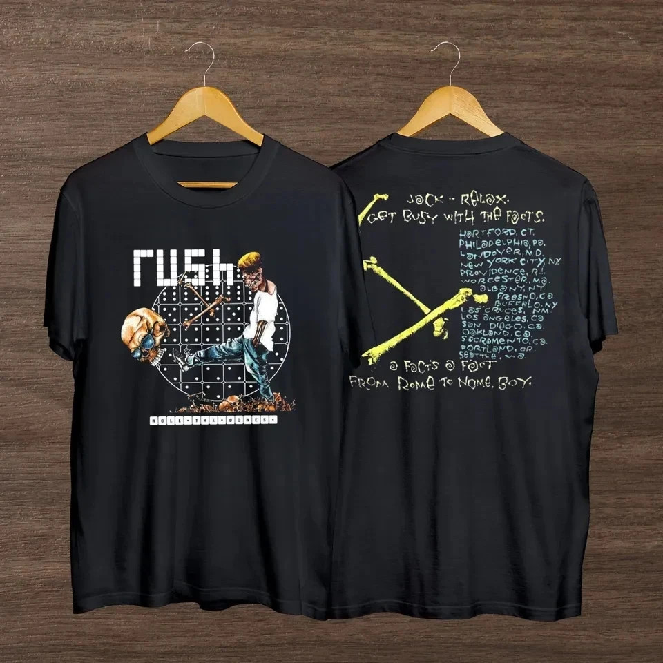 1991 Rush Rock Band Rolling the Bones Pushead Deadstock Tour 1991 T-Shirt
