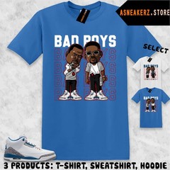 Tee Shirt Matching AJ 3 True Blue 2026 To Match Sneaker Bad Boys T-Shirt