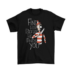 Where’s Waldo? T-Shirt Unisex Funny Horror Adult Halloween Sizes Fall New