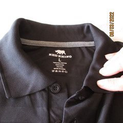Red Rhino Men’s Shirt Elegant BLACK Polo Shirt LARGE Size NEW Machine WASH