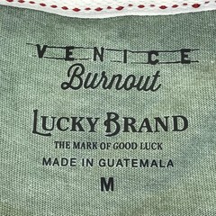 Lucky Brand Shirt Mens Medium Green Venice Burnout Tee Tagless Crewneck Jersey