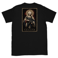Volcom Gothic Saint Nun Rifle Graphic T Shirt Streetwear Skater Punk Tee