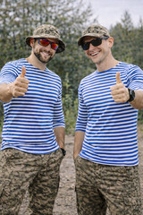 Authentic Ukrainian Military Telnyashka Triple Knit 500gsm Heavy Shirt Blue