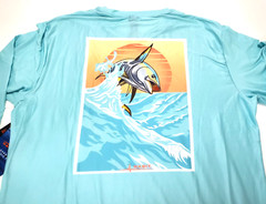 Habit Crooked Elm Graphic Tee Shirt Mens L Blue Long Sleeve NWT