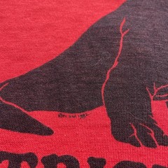 Vintage Steadman T Shirt Triceratops 1982 80s Xs Small Red Thin Baby Tee