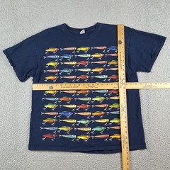 Vintage Fishing Lure Fisherman Art Tee Men’s Size XL Outdoor Retro Fish T Shirt