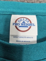 Men’s Crew Neck T Shirts 2XL Delta Pro Weight Teal Blue Cotton 5 Pk Short Sleeve