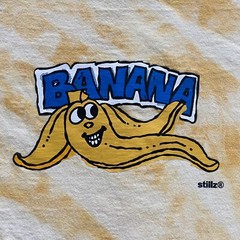 Stillz T Shirt Mens Large Yellow Acid Wash Bleach “Banana” Cartoon Street
