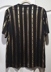 Baroque Gold By Drill Clothing Co T-Shirt Mens Sz M Black Gold Chain Design NWT