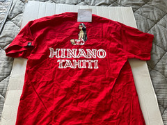 HINANO TAHITI TAHITIAN GIRL SIZE L RED SHORT SLEEVE T-SHIRT…SEE DESCRIPTION