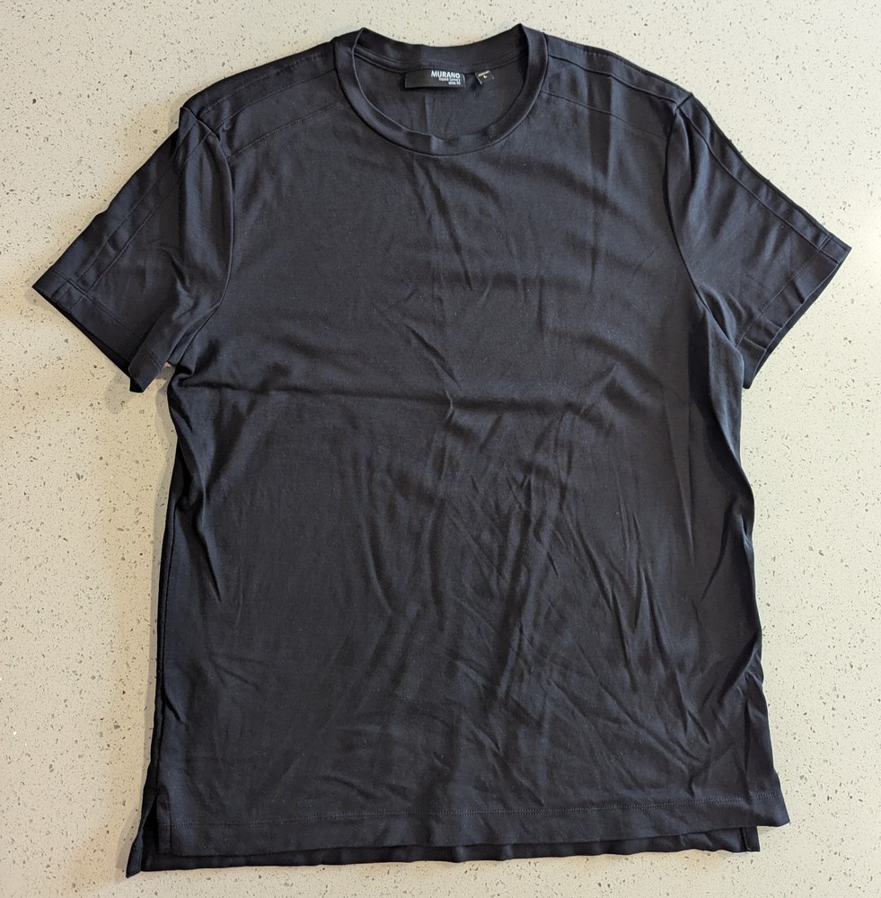 Murano Liquid Luxury Slim Fit Men’s T-Shirt in black Sz Lg Cotton Crew Neck