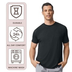 Gildan Unisex Short Sleeve T-Shirt 100% Polyester Modern Classic Fit Tee