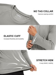 Men’s UPF 50+ Sun Protection UV Shirts Long Sleeve Quick Dry Summer Casual Tops
