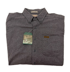 NEW WOOLRICH Mens XL Solid Brown Long Sleeve Flannel Sportsman Chamois Shirt