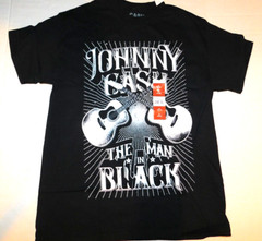Johnny Cash Mens Black T Shirt Medium Back in Black