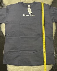 NWT Brass Bum by Last Resort Music Design Unisex TShirt Navy Blue Large New