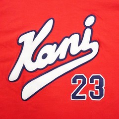 Vintage Kani Shirt Mens Large Red 23 Script Logo Streetwear Hip Hop Crewneck 90s