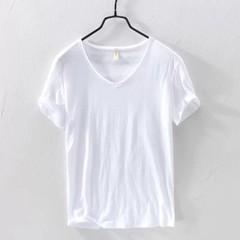 New Mens T Shirt Pure Color V Collar Short Sleeved Tops Tees Men T-Shirt 10color
