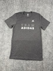 Adidas Shirt Mens Size Small Short Sleeve Gray Logo Outdoor Casual Sports Gray