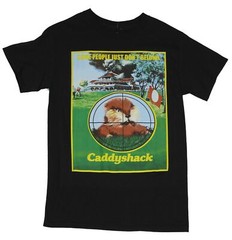 Caddyshack Mens T-Shirt – Gopher in Crosshairs Movie Poster Image