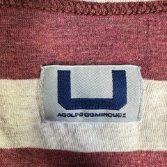 Adolfo Dominguez Mens Striped Pocket T-Shirt Red White Large Short Sleeve