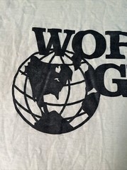 VERY RARE VINTAGE GLOBE VERSION WORLD GYM TSHIRT XL SHIRT EXTRA LARGE AUTHENTIC