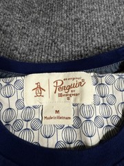 Original Penguin Shirt Mens Medium Blue Geometric Pocket Graphic T-Shirt Tee