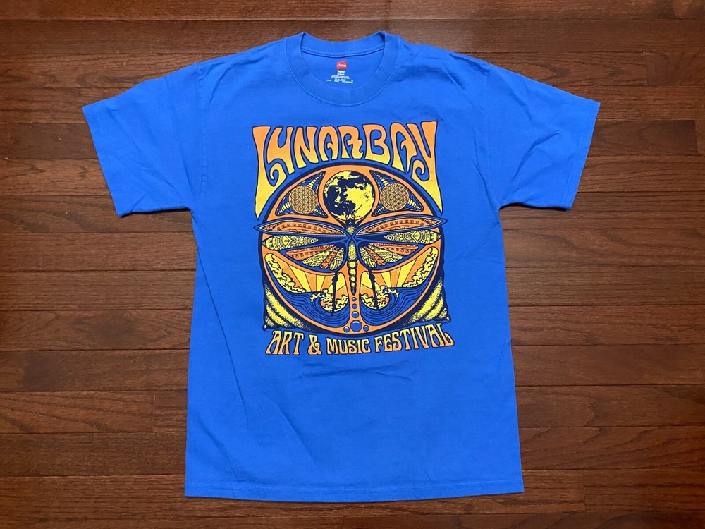2013 LUNAR BAY ARTS & MUSIC FESTIVAL CONCERT T SHIRT MENS MEDIUM BLUE MOE. MD