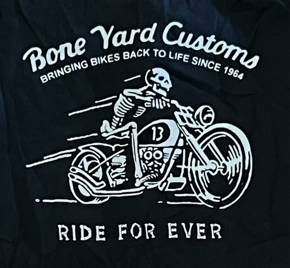 Dickies Bone Yard Customs Work Shirt 2XL Black Skeleton Biker Graphic