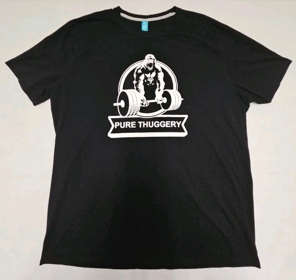 Spread Shirt Gorilla Power Lifter Weight Training Black T-shirt Men’s Size 3XL