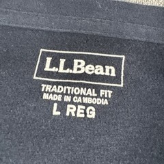 L.L. Bean Henley Shirt Mens L REG Navy Blue Short Sleeve Raglan Traditional Fit