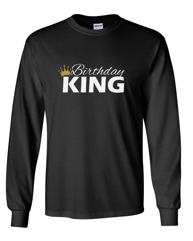 Birthday Squad King Long Sleeve Shirt Matching Party Group Celebration Mens