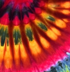 Spiral Ice Tie Dye T-Shirt, Unisex L SS Crew, Bright Multicolor Rainbow