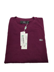 Men’s Lacoste Crew Neck Pima Cotton Jersey T-shirts, PURPLE, Size M