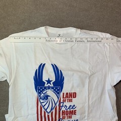 Shirt L Vote Land Free Home Brave Eagle Flag Patriotic American July USA