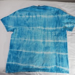 Gildan Tie Dye T Shirt Mens 3XL Blue White Striped Cotton Softstyle NWOT