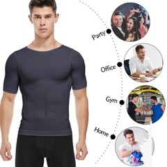 Men Compression Slimming Body Shaper Gynecomastia T-shirt Posture Corrector Vest