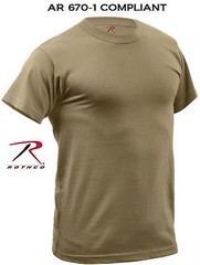Mens Coyote Brown Quick Dry AR 670-1 Compliant Moisture Wicking Tee Shirt TShirt
