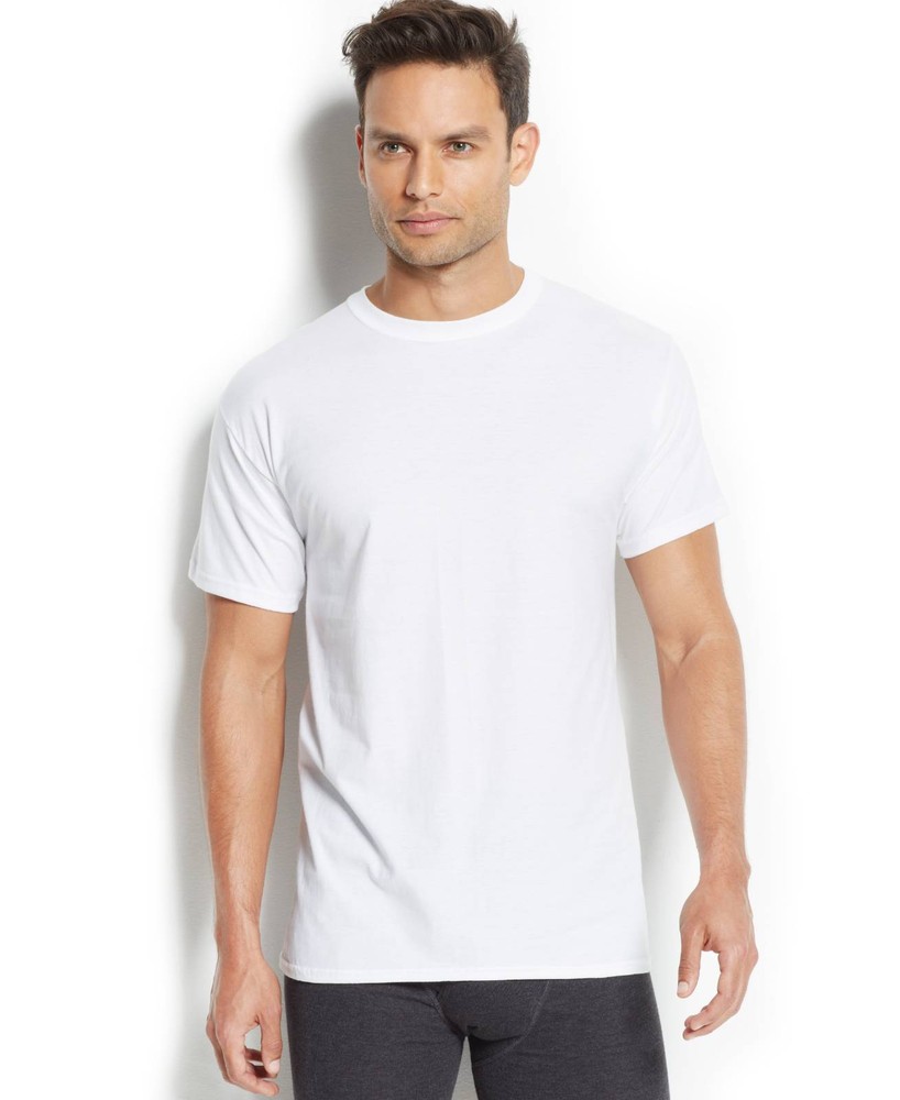 $75 Hanes Men White X Temp Undershirt Short Sleeve Crew Neck T Shirt 2 Pack S