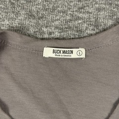 Buck Mason Henley Shirt Mens Large Gray Long Sleeve Tee T-Shirt Los Angeles USA