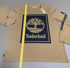 Timberland Shirt Mens XL TAN Long Sleeve Box Logo Graphic Tee – NEW with tag