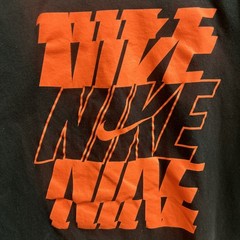 Nike Men’s Black T‑Shirt Bright Orange Graphic Logo Tee Size S